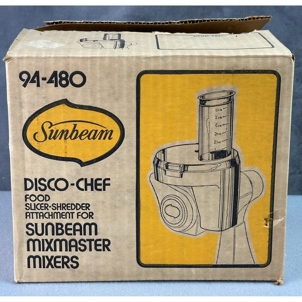Sunbean Disco Chef Food Slicer Shredder Attachment # 94-480 ~ New ~